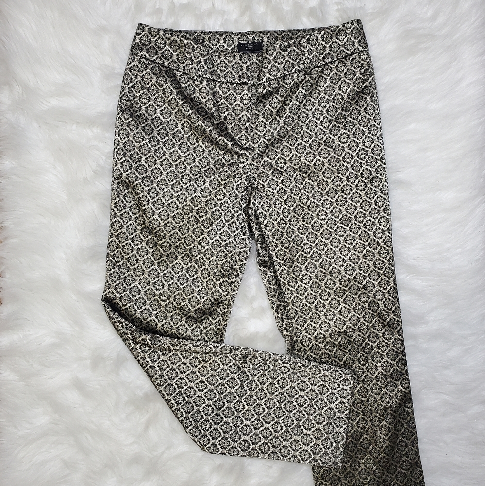 Ann Taylor jacquard metallic cropped ankle pants
